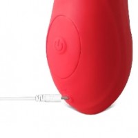 Vibrating and Sucking Vibrator with 12-Speed, Medical Grade Silicone, Waterproof, Rechargeable, RED